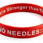 NO BP Needles IV Stick Alert Silicone Bracelet for Dialysis Red-0