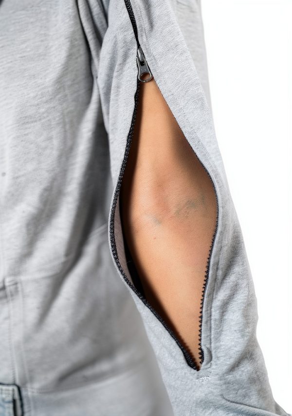 USBD Dialysis Hoodie with Arm Zipper Port Midweight Cotton Gray Hoodie-7
