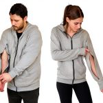 USBD Dialysis Hoodie with Arm Zipper Port Midweight Cotton Gray Hoodie-0