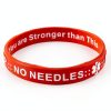 NO BP Needles IV Stick Alert Silicone Bracelet for Dialysis Red-1