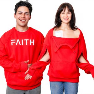 Dialysis Sweatshirt Dual Zip Access Hoodie Red/Blue Unisex Large-0