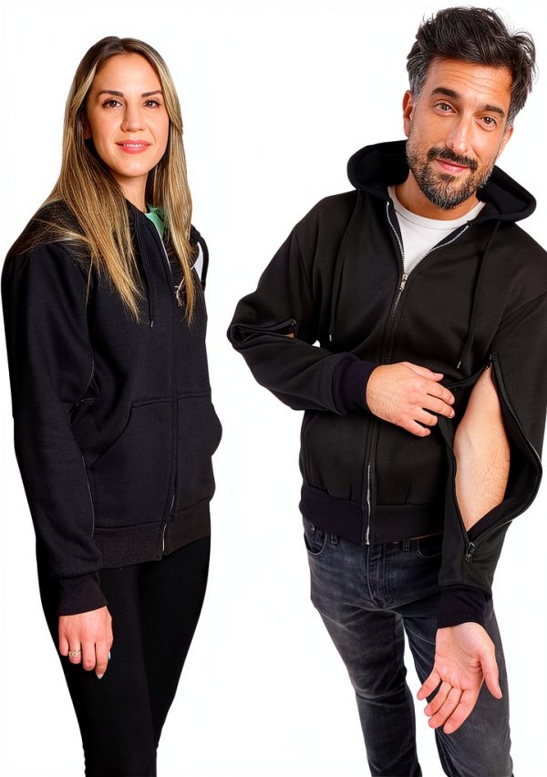 Dialysis Hoodie Inspired Comforts Unisex Port Access Charcoal-0
